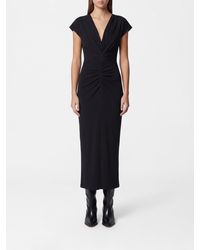 Isabel Marant - Draped V-Neck Viscose Midi Sheath Dress - Lyst