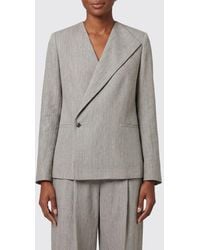 Loulou de Saison - Double Breasted Linen Blend Blazer - Lyst