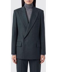 Victoria Beckham - Double-Breasted Virgin Wool Blazer With Peak Lapels - Lyst