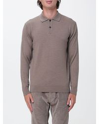 Diana Studio - Long-Sleeved Knit Cotton Polo With Ribbed Collar - Lyst