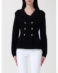 Elisabetta Franchi - Double-Breasted Viscose Knit Blazer - Lyst