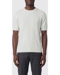 Kangra - Short-Sleeved Cotton Crewneck Jumper With Ribbed Trims - Lyst