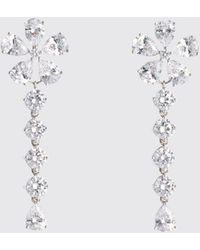 Self-Portrait - Crystal Flower Drop Earrings - Lyst
