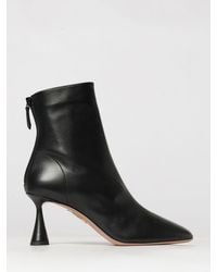 Aquazzura - Amore Nappa Leather Ankle Boots With Mid Spool Heel - Lyst