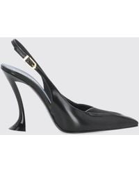 Lanvin - Calfskin And Silk Slingback Pumps With A High Curved Heel - Lyst