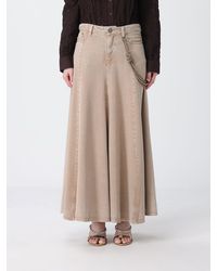 Pinko - Lyocell And Denim Skirt With Jewel Belt - Lyst