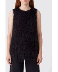 Liu Jo - Slim Fit Off-The-Shoulder Evening Top With Feathers - Lyst