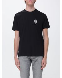 ARMANI EXCHANGE - Cotton Crew Neck T-Shirt With Embroidered Logo - Lyst