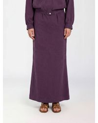 Twinset - High-Waisted Long Cotton Blend Cargo Skirt With Slit - Lyst
