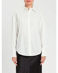 Twinset - Stretch Cotton Shirt With Rhinestones - Lyst