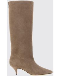 Fabiana Filippi - Suede Knee-High Boots With A Medium Heel - Lyst