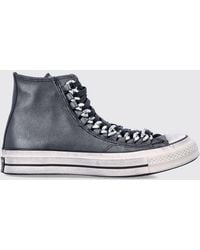 Converse - Chuck 70 Laminated Leather High-Top Sneakers With Metallic Mesh - Lyst