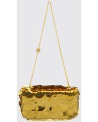 Rabanne - Sparkle Leather And Polyester Shoulder Bag With Metallic Handle - Lyst