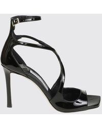 Jimmy Choo - Azia Patent Leather High Heel Sandals With Ankle Strap - Lyst