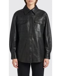 P.A.R.O.S.H. - P.A.R.O.S.H. Lambskin Leather Shirt Jacket With Patch Pockets - Lyst