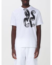 DISCLAIMER - Slim Fit Cotton T-Shirt With Graffiti Logo Print - Lyst