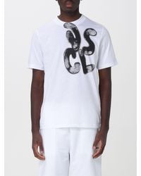 DISCLAIMER - Slim Fit Cotton T-Shirt With Graffiti Logo Print - Lyst