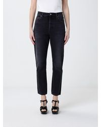 Saint Laurent - Cropped Fit Cotton Denim Jeans - Lyst