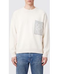 Loewe - Pullover Mit Rundhalsausschnitt Aus Baumwollmischung Und Jacquard-Logo - Lyst