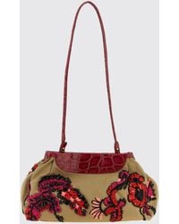 Dries Van Noten - Cotton Twill Shoulder Bag With Bead Embroidery - Lyst