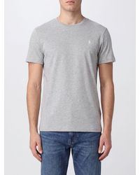 Polo Ralph Lauren - Slim Fit Cotton T-Shirt With Embroidered Logo And Crew Neck - Lyst