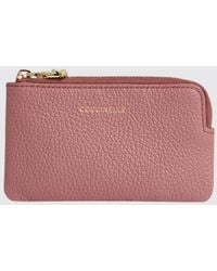 Coccinelle - C-Me Small Grained Leather Zipped Purse With Metal Ring - Lyst