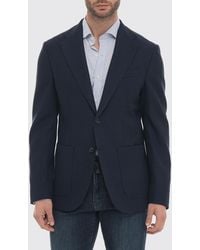 Fay - Prince Of Wales Wool Single-Breasted Blazer - Lyst