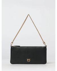 Pinko - Horizontal Flap Leather Bag - Lyst