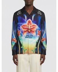 CASABLANCA - Silk Shirt With Monogram Print - Lyst