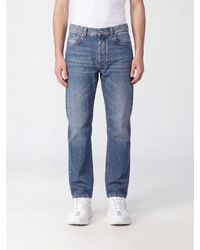 Versace - Straight Fit Five-Pocket Cotton Denim Jeans - Lyst