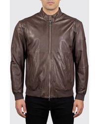 Peuterey - Leather Bomber - Lyst