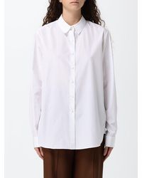 The Row - Cotton Shirt With French Collar And Curved Hem - Lyst