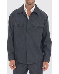 BOSS - Pure Wool Shirt Jacket With A Classic Collar And Buttoned Flap Pockets - Lyst