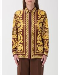 Versace - Camisa De Seda Con Estampado Barroco - Lyst