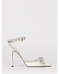 Mach & Mach - Satin Pumps With Rhinestones And Bow - Lyst