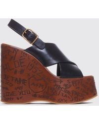 Chloé - Chlo&Eacute Sandalias Con Cuña Maxime De Piel De Becerro Lisa - Lyst