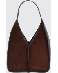 Hereu - Calella Suede Calf Leather Tote Bag With Removable Pouch And Tie Fastening - Lyst