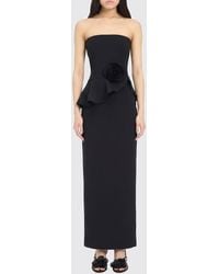 ROTATE BIRGER CHRISTENSEN - Off-The-Shoulder Crêpe Sheath Gown With Flower Detail - Lyst