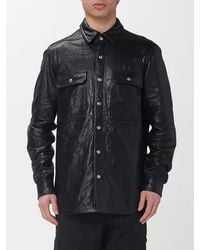 Rick Owens - Crinkled Effect Leather Overshirt - Lyst