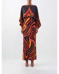 PUCCI - Printed Silk Long Dress - Lyst