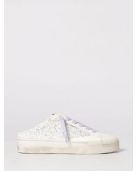 Crime London - Soho Sabot Leather And Glitter Sneakers - Lyst