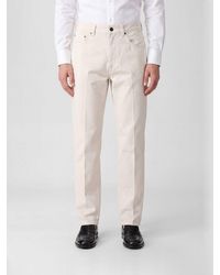 Lardini - Straight Fit Five-Pocket Cotton Denim Jeans - Lyst