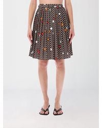 MM6 by Maison Margiela - Floral Print Pleated Crêpe Mini Skirt - Lyst
