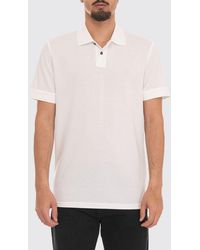 BOSS - Short-Sleeved Cotton Polo Shirt With Ribbed Collar - Lyst