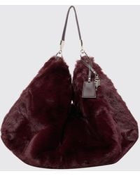 Liu Jo - Large Faux Fur Shoulder Bag With Zip Closure And Padlock - Lyst