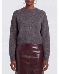 Mrz - Pull À Col Rond En Mélange De Laine Mohair À Bords Côtelés - Lyst