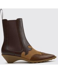 Camper - Anita Bicolour Suede And Smooth Leather Chelsea Ankle Boots - Lyst