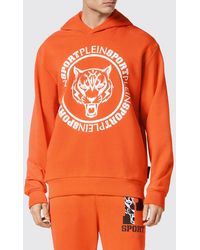 Philipp Plein - Graphic Print Cotton Hoodie With Dropped Shoulders - Lyst