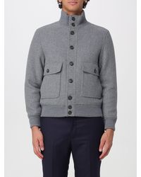 Brooksfield - Wool Blend Bomber Jacket With High Collar And Ribbed Hems - Lyst