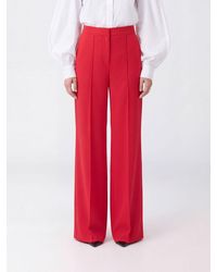 Elisabetta Franchi - High-Waisted Silk Wide-Leg Tailored Trousers - Lyst
